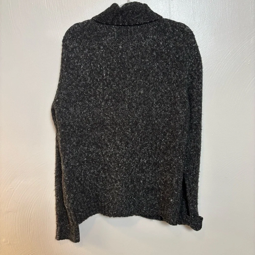 LL Bean‎ Womens Sweater Button Down Wool Blend Grampacore Brown Black Speckled L